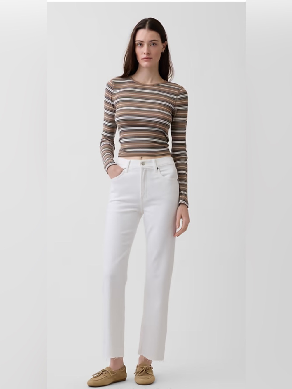 NWT Tory Burch cropped White Slim Zipper Cuff Denim Jeans